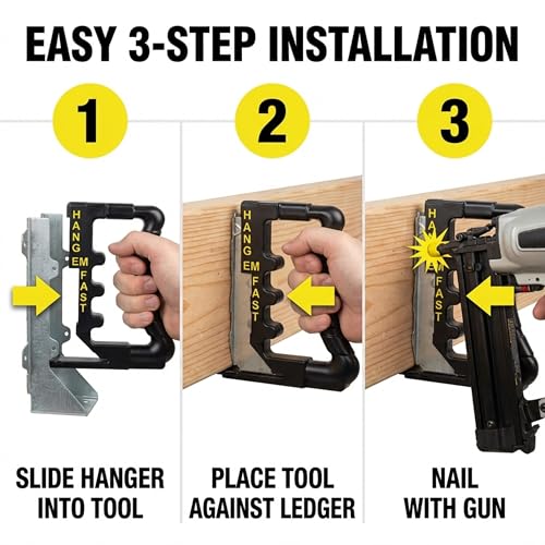 Joist Hanger Installation Jig for 2x6 2x8 2x10 2x12 Joist Hangers | Deck Building Tools for Fast Installation | Precise Deck Framing and Construction Aid