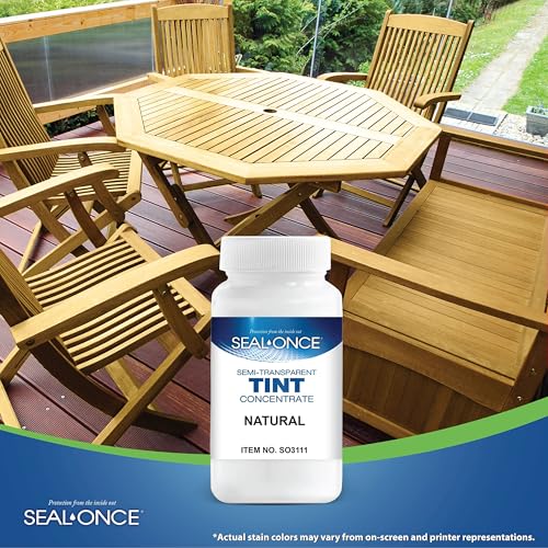 SEAL-ONCE Semi-Transparent Multi-Surface Wood Stain Tint, Natural - color: Natural