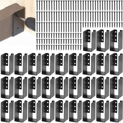 Blulu 30 Pcs 2"x4" Concealed Joist Hangers with Screws, 2"x4" Brackets - size: 2 x 4 Inches