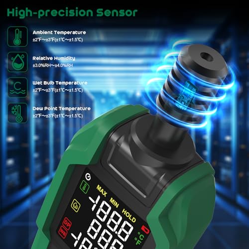 SQECH Temperature Humidity Meter Digital Hygrometer Psychrometer HVAC
