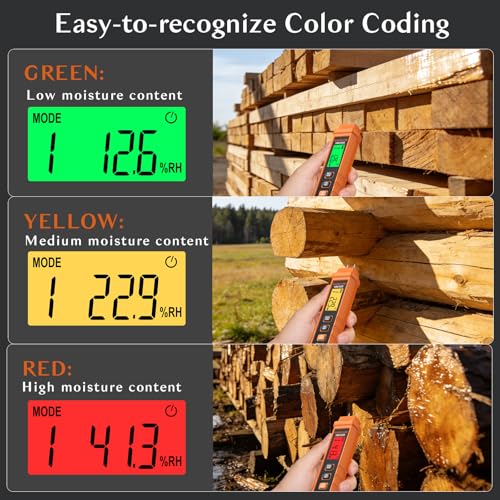 Wood Moisture Meter - Pin Type with 7-Material Calibration