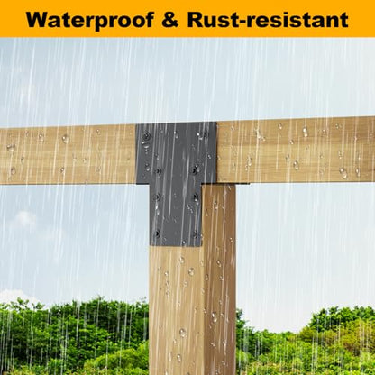 6x6 4PCS Post Cap Tie Rod Brackets,Heavy Duty Beam Tie Rod Brackets - size: 6"x6" 4pcs