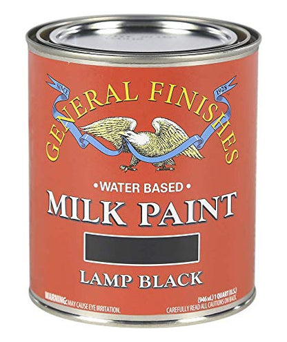 General Finishes Water Based Milk Paint, 1 Quart, Lamp Black - color: Lamp Black, size: 32 Fl Oz (Pack of 1)