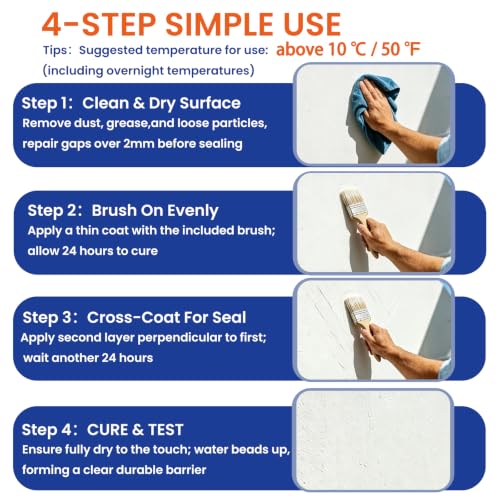 180 Oz Transparent Waterproof Sealant,Clear Water-Based Leak Repair Coating - size: 180 Fl Oz