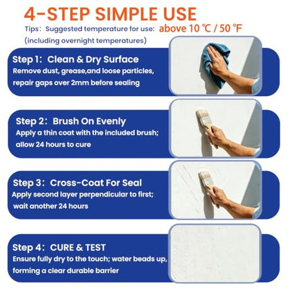 180 Oz Transparent Waterproof Sealant,Clear Water-Based Leak Repair Coating - size: 180 Fl Oz