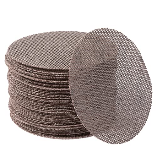 120GRIT 50pcs 5-Inch Mesh Abrasive Sanding Discs Hook & Loop Sandpaper, Dust Free Anti-Blocking Net Sandpaper Sheets for Auto Body, Wood, Drywall, Metal - style: P120 - 5 inch