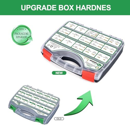 FOLIV 772PCS Grade 8 Bolt Assortment Kit, Heavy Duty Bolts and Nuts Kit, 1/4-20 5/16-18 3/8-16 1/2-13 SAE Sizes Included (Upgraded Package) - size: 772PCS 1/4-20 5/16-18 3/8-16 1/2-13