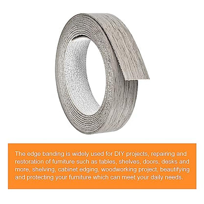 uxcell Edge Banding, 7/8 Inch x 24.6ft Pre-Glued Wood Veneer Edging Iron-on Flexible Edge Banding for Cabinet Repair Furniture Restoration, Brown Oak - size: 7/8 Inch x 24.6ft