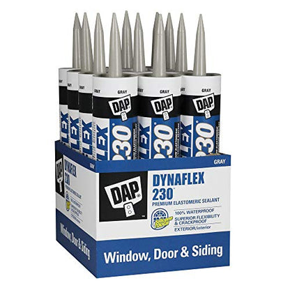 DAP Dynaflex 230 Premium Elastomeric Sealant, Gray, 10.1 Oz, 12 Pack (7079818286)