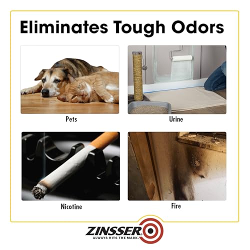 Rust-Oleum Zinsser 307648 Odor Killing Primer, White, Quart - size: 32 Fl Oz (Pack of 1)