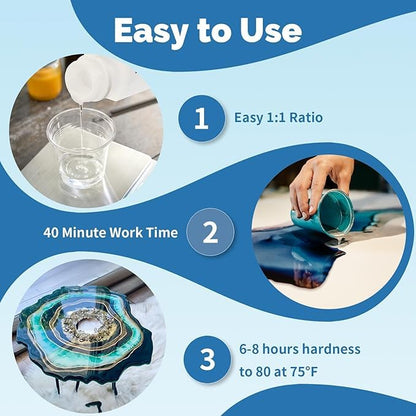 JANCHUN Epoxy Resin Kit 72oz, Bubble Free Crystal Clear Resin - size: 72 fl oz