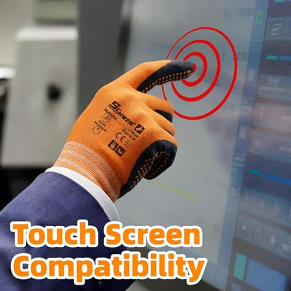 Schwer 3/6/12 Pairs Safety Work Gloves, MicroDot Abrasion & Grip, LT5619, M - size: Medium