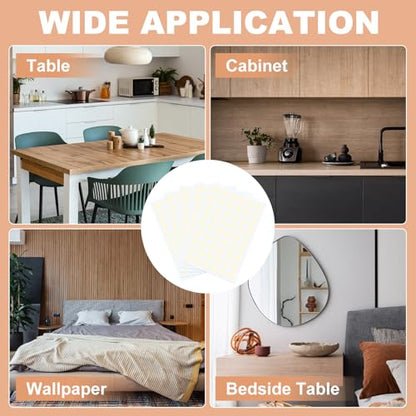 PATIKIL 270 Pieces Screw Hole Stickers, 5 Sheet Self-Adhesive Waterproof PVC Wood Grain Sticker for Screw Holes Wall Cabinets Desk Repairing, Beige, 21mm/0.83 Inch - color: Beige