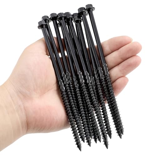 50 PCS #14 x 6” Wood Structural Screws Heavy Duty Hex Head Screws - size: #14x6"