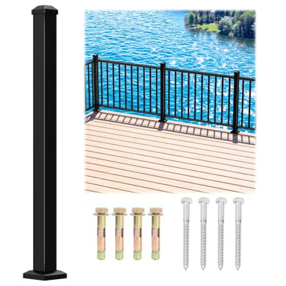 Egadis 1 Pack 2.56 in x 2.56 in x 39 in Aluminum Railing Post with Screws - color: The 39in Post- 1Pack