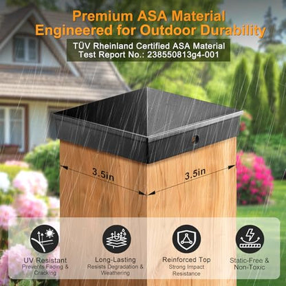 4x4 Post Caps Black (Fits 3.5"x3.5"), ASA Material - UV, Fade & Crack Resistant, Fence & Deck Post Caps 4x4 (24 Pack), Long-Lasting Protection for Outdoor Wood Posts - style: 4x4--24 Pack
