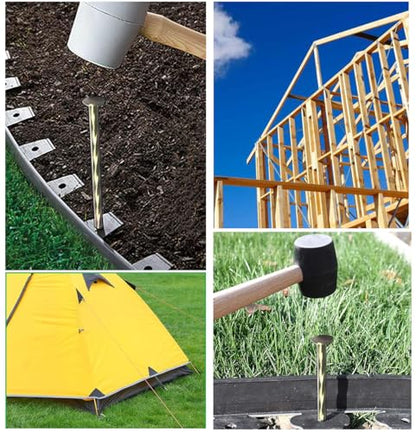 50 Pack 8" Galvanized Non-Rust Spiral Metal Garden Stakes, Landscape Spikes - color: 50 Pack 8inch