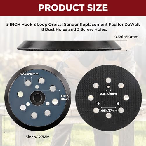 2Pcs 5 Inch 8 Hole Sander Pad 3 Screw Holes Sanding Pad - color: Blue