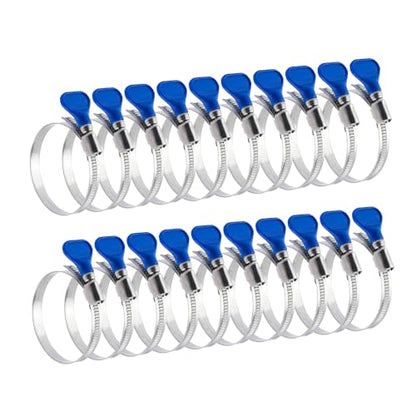 POWERTEC 70262-P2 2-1/2 Inch Key Hose Clamp, Thumb Screw Key Adjustable Stainless Steel Hose Clamps for Dust Collection, Dust Collector and Dryer Vent Hose, Pipe Clamp, RV Clamp,Worm Gear Clamp,20pack - size: 2-1/2 Inch, style: Key clamps (20 PK)