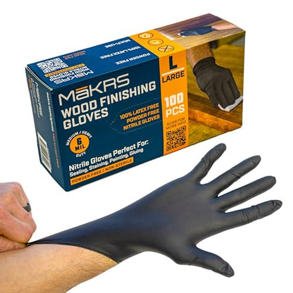 MāKRS Nitrile Finishing Gloves, Large, 100 Count