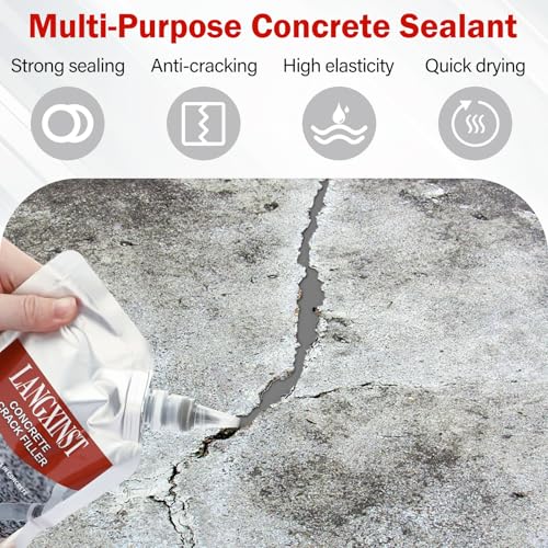 Concrete Crack Filler, Waterproof Repair Sealant for Driveways 2 PCS