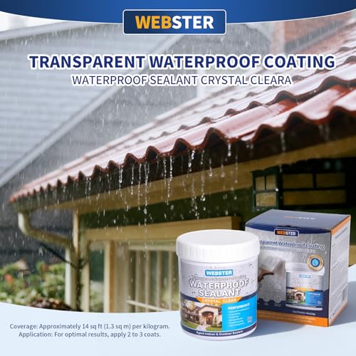 Transparent Waterproof Coating, 35 oz（2.2 lb） Invisible Sealant,Transparent Leak Proof Coating for Roof, Wall, Bathroom, Indoor & Outdoor