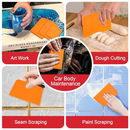 27 Pcs Body Filler Spreaders, 4, 5, 6 Inch Auto Plastic Putties Spreader, Automotive Body Fillers for Applying Fillers, Putties, Glazes, Caulks, Paint