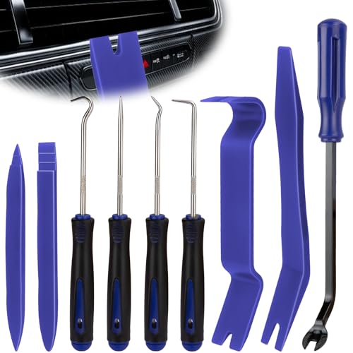BFXM 9PCS Auto Trim Removal Tool kit, Clip Pry Tools Kit No Scratch - color: Blue * 9PCS