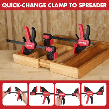 ARROW 2-Piece 6" Medium Duty Bar Clamps for Woodworking with 150LBS Force - size: 6"(2)