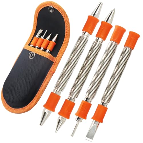 WHLLING 4 Pieces Dual Head Nail Setter, Dual Head Center Punch