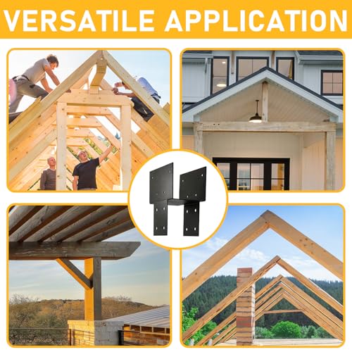 4x4 ( 3.5"x3.5") Post Brackets Kit, 4 Pack Heavy-Duty Post Caps Tie Bracket