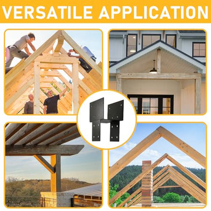 4x4 ( 3.5"x3.5") Post Brackets Kit, 4 Pack Heavy-Duty Post Caps Tie Bracket