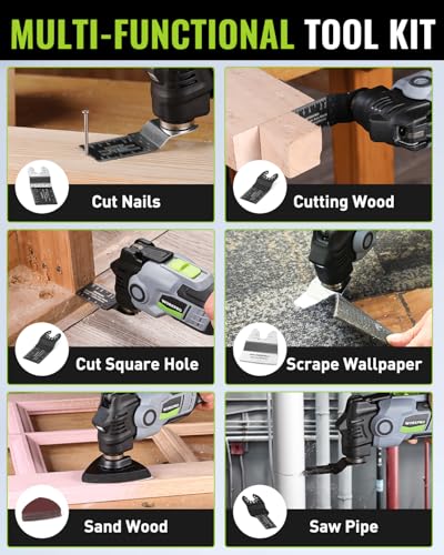 WORKPRO 20V Brushless Cordless Oscillating Multi-Tool Kit - size: Cordless 20 V