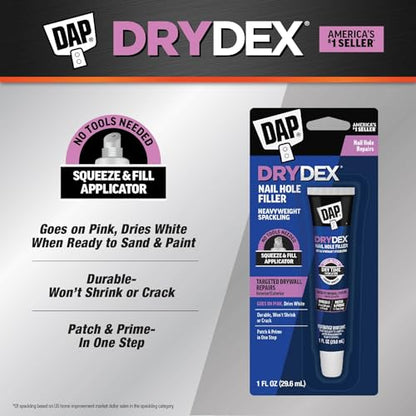 DAP DryDex Dry Time Indicator Spackling, Pink/White, 1 oz (7079800944)