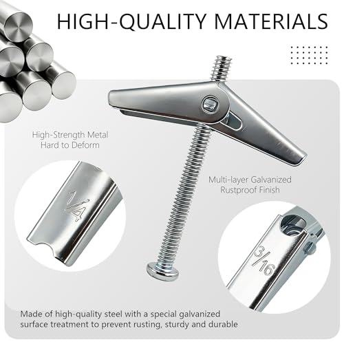 28 Sets Hollow Wall Anchors Toggle Bolts with Screws