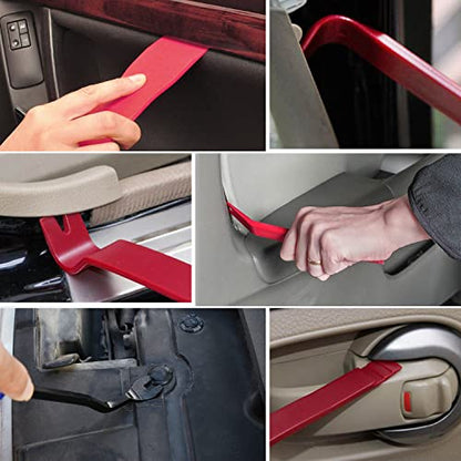 Nilight 8pcs Auto Trim Removal Tool Set No-Scratch - color: Red, size: 8Pcs