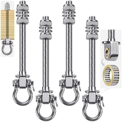 SELEWARE Heavy Duty Swing Hanger with Bearings, 4 Pack Porch Swing Hardware - color: U (9 inch, 4 Pack)