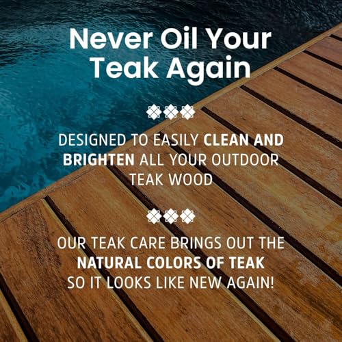 Finish, Premium Teak Cleaner and Brightener, Water-Based, Oil-Free Wood Restorer & Protectant, Safe & Easy To Use Teak Sealer & Polisher for Outdoor & Indoor Wood Furniture, 64 oz - size: 64 Fl Oz (Pack of 1)