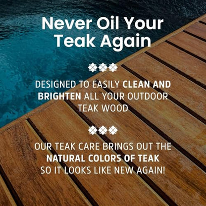 Finish, Premium Teak Cleaner and Brightener, Water-Based, Oil-Free Wood Restorer & Protectant, Safe & Easy To Use Teak Sealer & Polisher for Outdoor & Indoor Wood Furniture, 64 oz - size: 64 Fl Oz (Pack of 1)