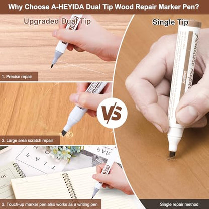 Vinyl Floor Repair Kit with Heated Pen – Filler for Scratches & Cracks - color: Black