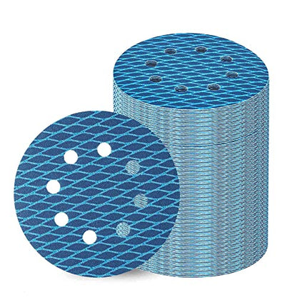 Orbital Sander Sandpaper 5 Inch 8 Hole Sanding Disc Hook and Loop Pads Sand Paper 240 Grit for Wood Metal 70 PCS Blue Aluminum Oxide Anti Blocking Rhombus Sanding Discs - style: 5 inch 240 grit