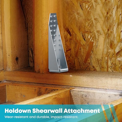 6 Pcs Steel Holdown Shearwall Attachment, Heavy Duty Tension Galvanized Deck Tie Bolted Holdown with Hot Dipped for Fixing Anchor,11-Gauge 3mm, Silver (6 Pcs) - color: 6 Pcs