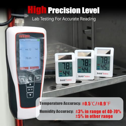 BaldrTherm Room Thermometer Indoor, Humidity Meter, 2026 Upgrade Bluetooth Thermometer with Privacy-Friendly Guest Mode | 250ft Coverage | Real-Time Alerts for Home, Office, Greenhouse