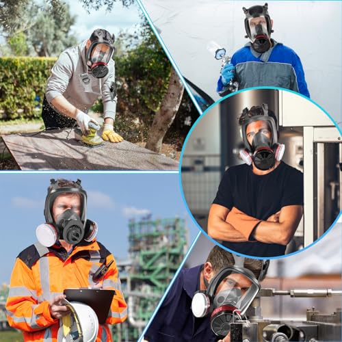 Reusable Full Face Cover Set for Chemicals,Sanding,Polishing,Paint,Epoxy Resin,Spray Painting,Woodworking,Welding Work