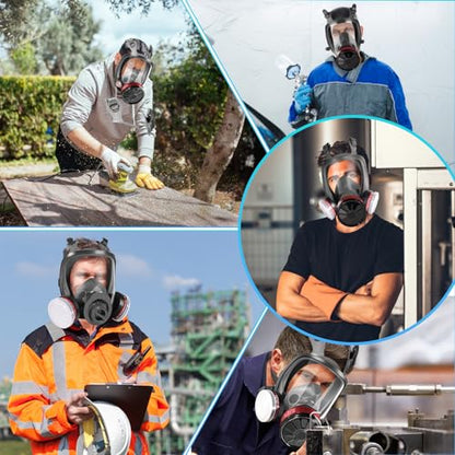 Reusable Full Face Cover Set for Chemicals,Sanding,Polishing,Paint,Epoxy Resin,Spray Painting,Woodworking,Welding Work