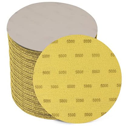 6 Inch 25 PCS 5000 Grit Sanding Disc Wet Dry Sandpaper Hook Loop Sand Paper - style: Grit 5000
