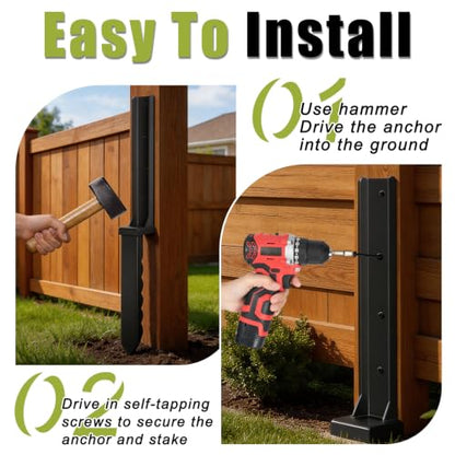 4 Pack Fence Post Repair Kit for 4x4 Wood Posts - size: 4 Pcs