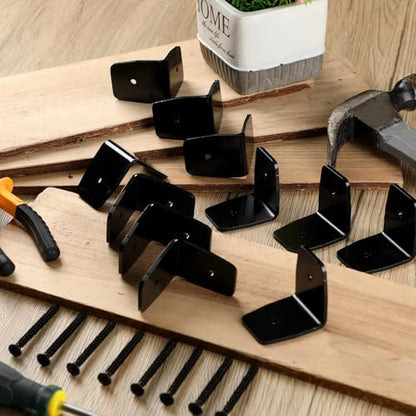 MorningRo 2 Pcs Black Pergola Hardware Rafter Clips Galvanized Steel Rafter Brackets Hurricane Clips Brackets Ties with Screws for Lumber Pergola, Timber Beam, Ceiling Joist (2 Inch)