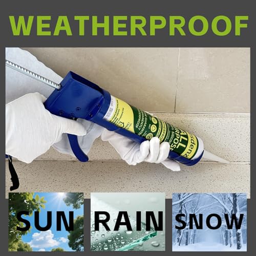 Clear Universal Silicone Caulk, 100% Silicone Sealant Outdoor Waterproof, Flexible Cartridge Adhesive Caulking for Aquarium RV Roof Window Door Kitchen Bathroom Bathtub Shower Seal, 10.1 Oz, 1 Pack