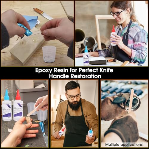 Knife Handle Epoxy, Ideal for Knife Handle Applications, 6.7 Ounce Adhesive Set, High Impact Clear Resin Kit, A & B 2 Part Epoxy Glue, Rigid and Flexible Resin